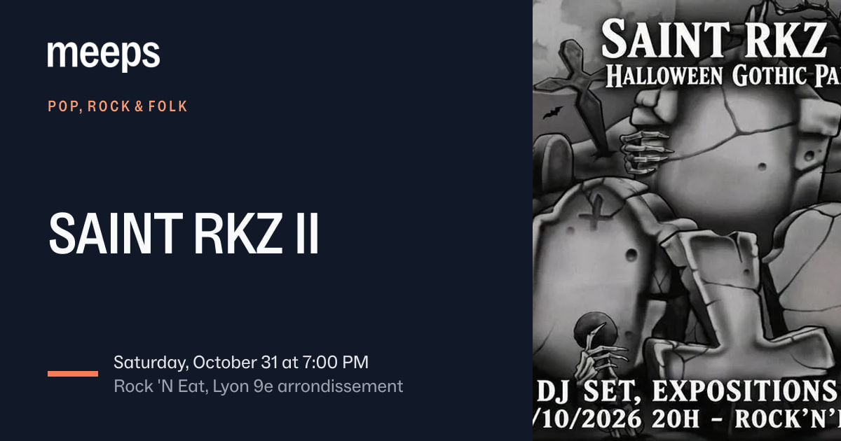 Pop, Rock & Folk Rock 'N EatSAINT RKZ IISat, Oct 31 · 7